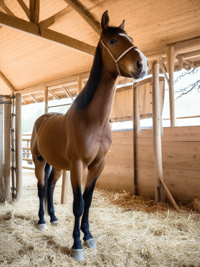 Cheval fièrement dressé